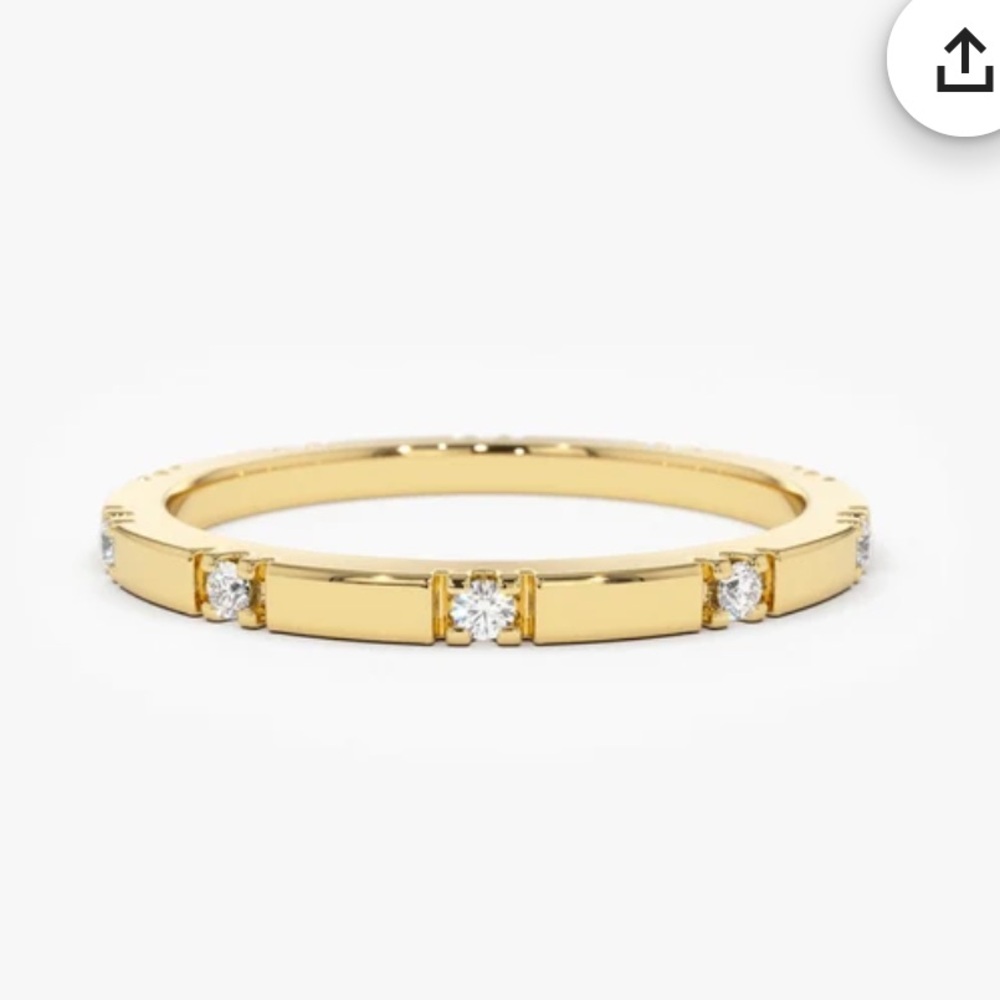 Ferko’s fine jewelry 14k solid gold dainty diamond band
